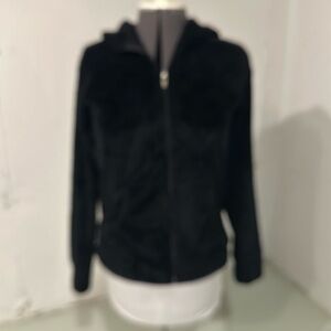 Patagonia black warm fleece zip up hoodie with 2 front pockets medium women’s